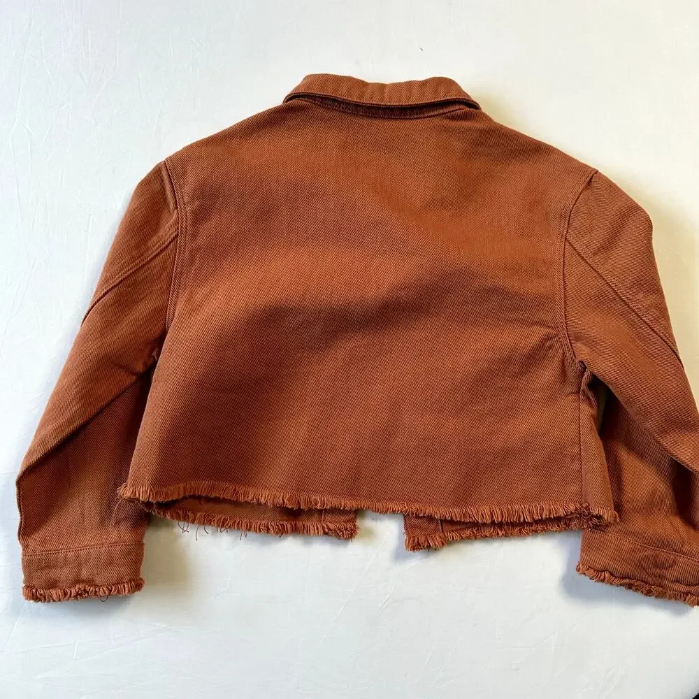 Wonder Nation Burnt Orange Cropped Light Weight Jean Jacket Sz 4T